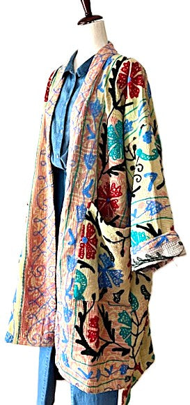 Kantha Bae Fully Embroidered Suzani Jacket. Wearable Art.