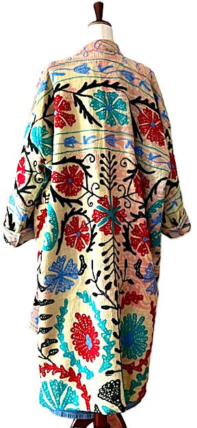 Kantha Bae Fully Embroidered Suzani Jacket. Wearable Art.