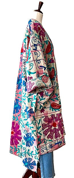Kantha Bae Fully Embroidered Suzani Jacket. Wearable Art.