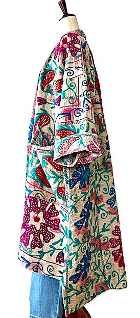 Kantha Bae Fully Embroidered Suzani Jacket. Wearable Art.