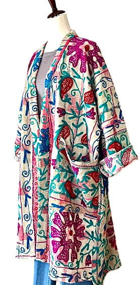 Kantha Bae Fully Embroidered Suzani Jacket. Wearable Art.