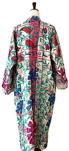 Kantha Bae Fully Embroidered Suzani Jacket. Wearable Art.