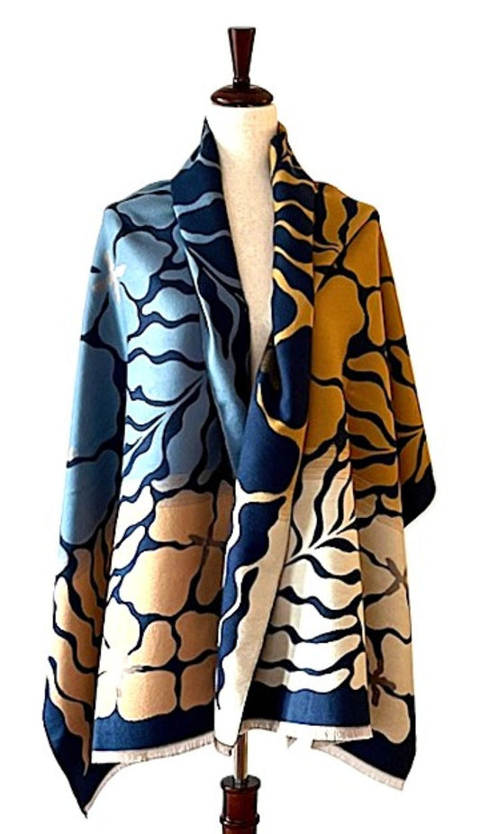 Blue Camel Marsh Fern Reversible Wrap – Artisan Shawl