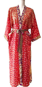 Luxury Velvet Boho Coat; Fully Reversible  (Navy Floral)