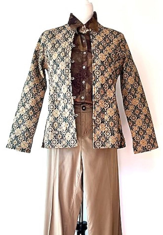 Specialty Collection: Fashionable Waistcoat Jacket, Fully Reversible. (Bronze and Green)