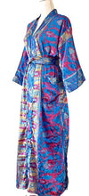 Luxury Velvet Boho Coat; Fully Reversible  (Navy Floral)