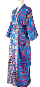 Luxury Velvet Boho Coat; Fully Reversible  (Navy Floral)