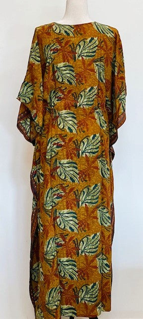 Beautiful Classic Handmade Caftan. Lounging, Beach or Pool Perfect. (Bronze and Green)