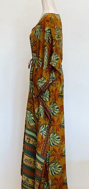 Beautiful Classic Handmade Caftan. Lounging, Beach or Pool Perfect. (Bronze and Green)