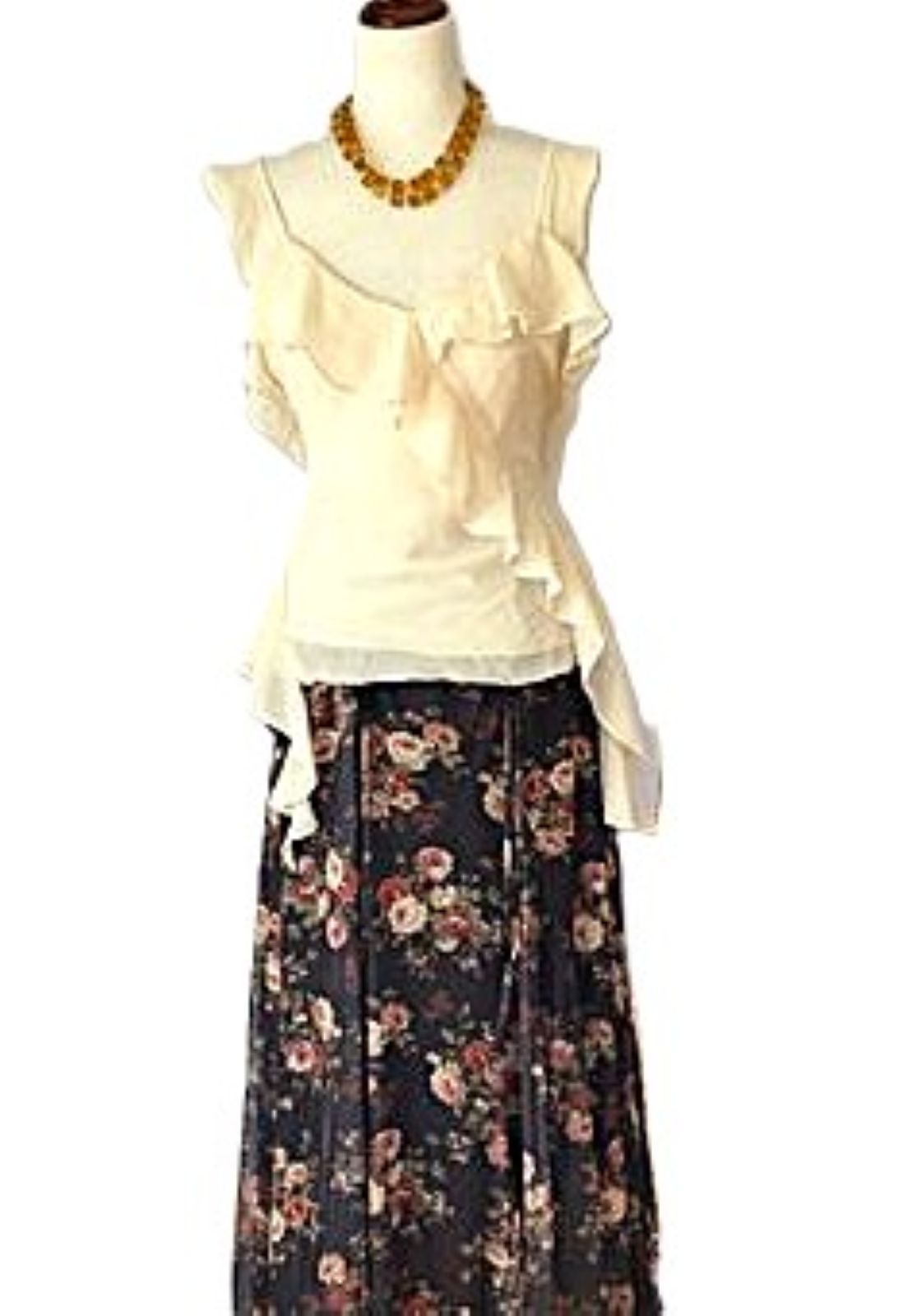 Skirt, Floral-Print Mesh Ruched Drawstring Handkerchief Maxi
