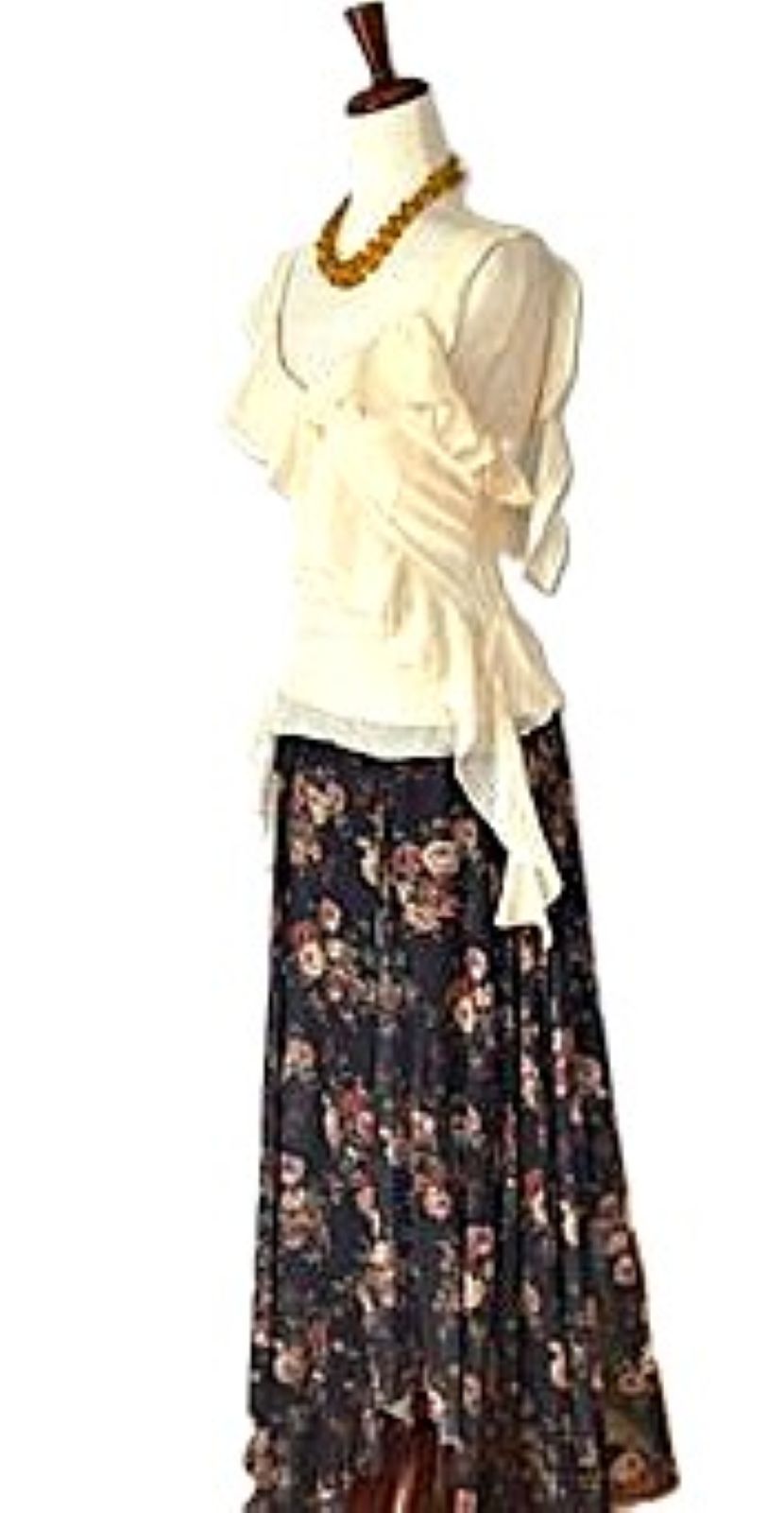Skirt, Floral-Print Mesh Ruched Drawstring Handkerchief Maxi