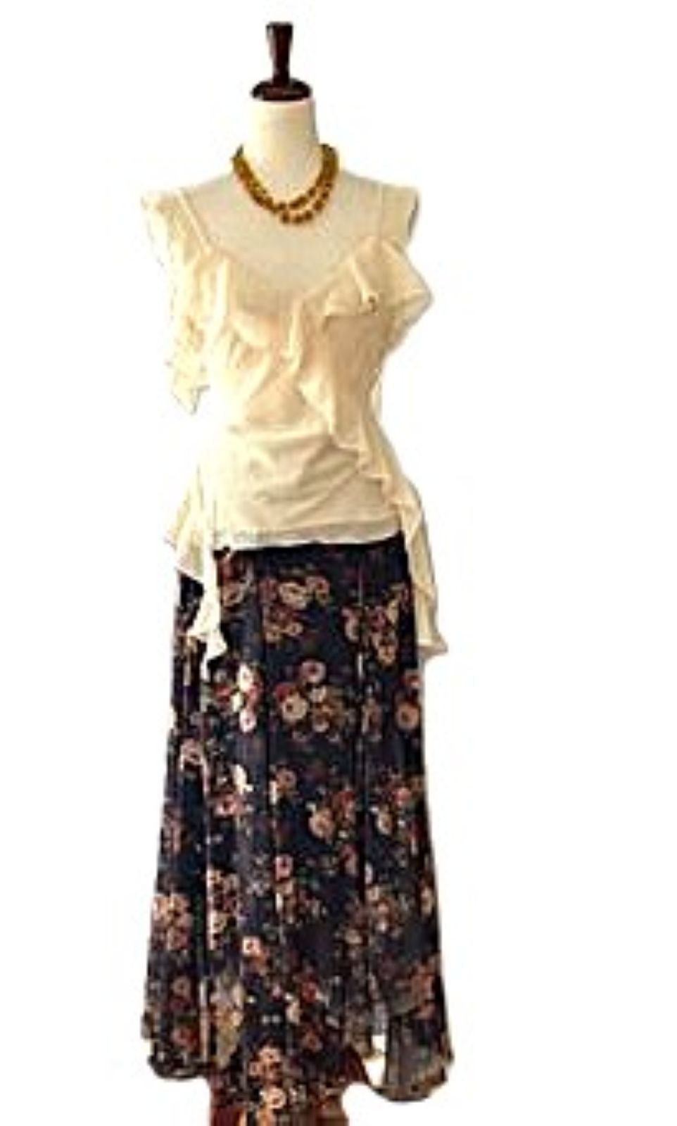 Skirt, Floral-Print Mesh Ruched Drawstring Handkerchief Maxi
