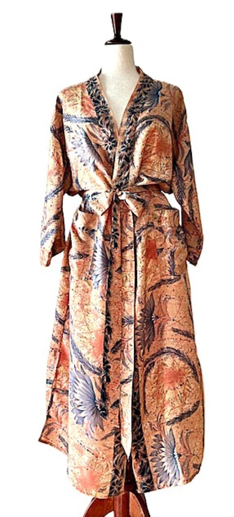 Luxurious Abstract Silk Kimono Duster Is Captivating. Scene Stealer.