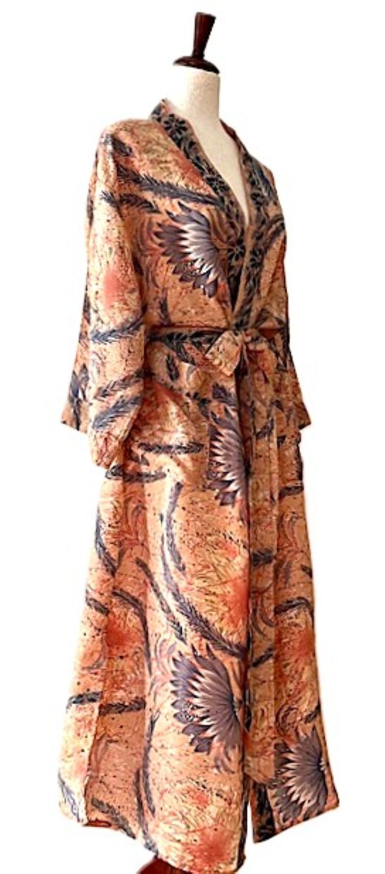 Luxurious Abstract Silk Kimono Duster Is Captivating. Scene Stealer.