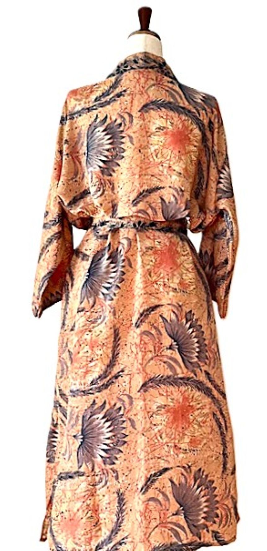 Luxurious Abstract Silk Kimono Duster Is Captivating. Scene Stealer.