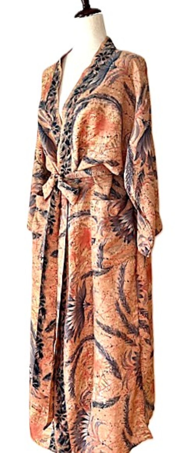 Luxurious Abstract Silk Kimono Duster Is Captivating. Scene Stealer.