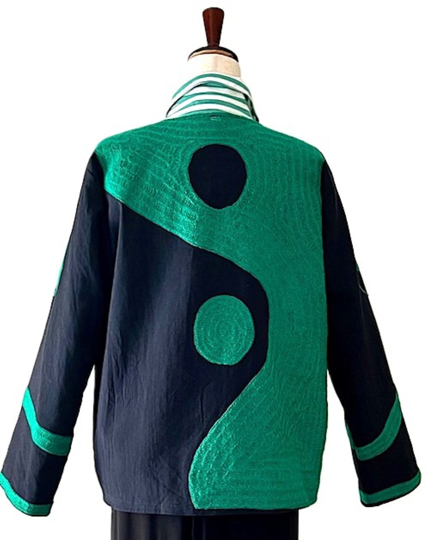 Specialty Collection: Fashion Forward Contemporary Suzani Short Jacket  (Emerald Black)