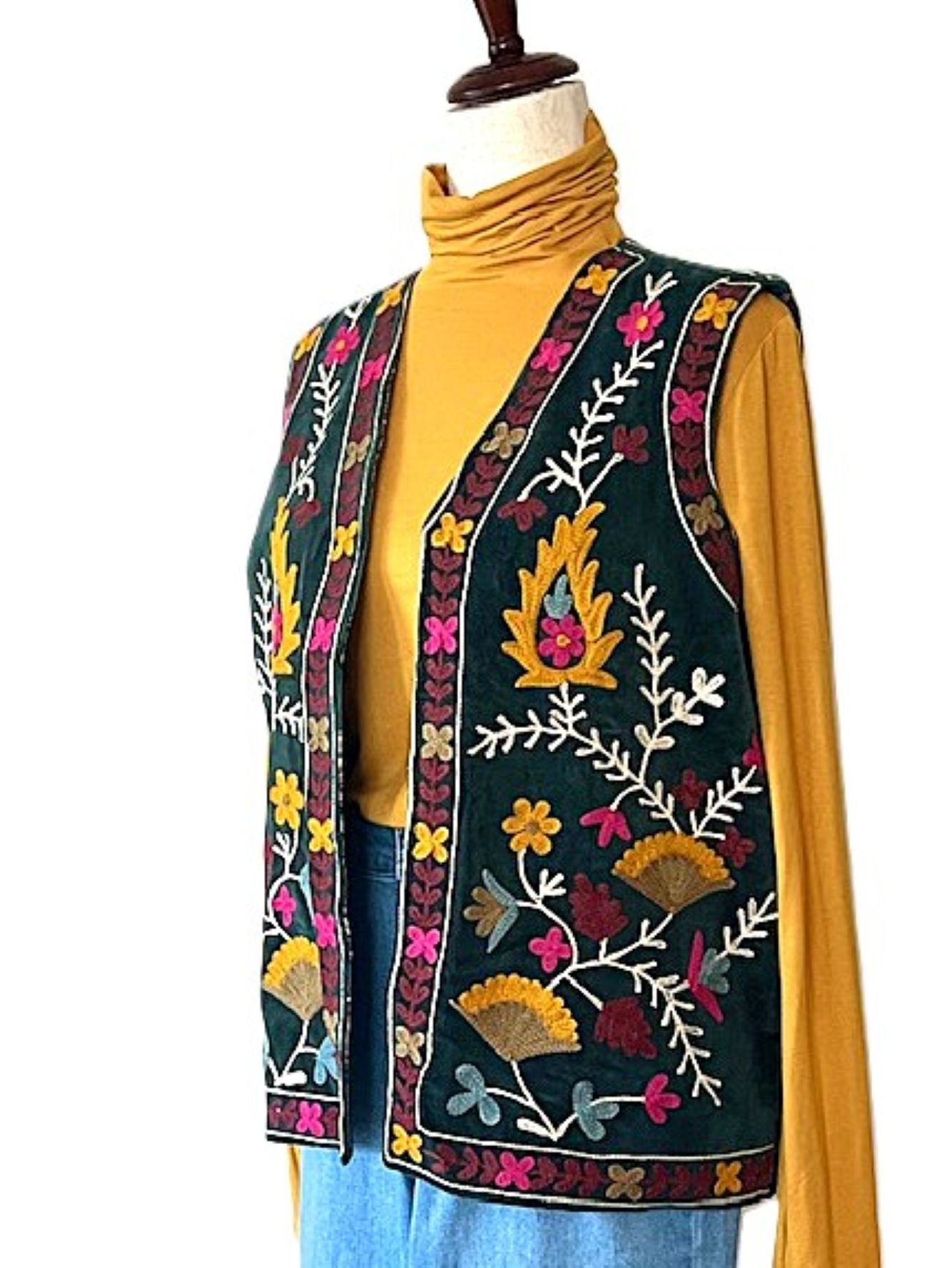 Jackets, Fully Reversible Designer Handmade Embroidered Vest Can Elevate Your Wardrobe.