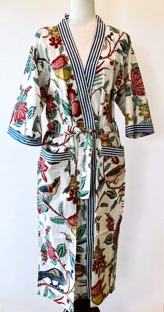 Best Seller: Rich Mixed Print Kimono Dusters (Navy and Stone Fruit)