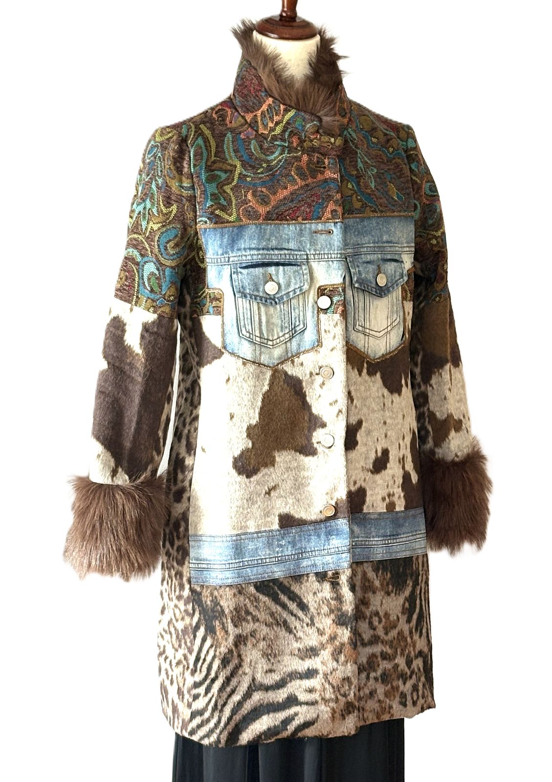 WOW Factor In This Patchwork Faux Fur Statement Coat