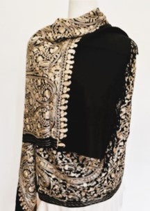 Embroidered Wool Shawl. Collector's shawl.