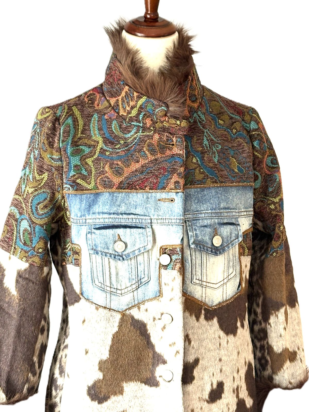 WOW Factor In This Patchwork Faux Fur Statement Coat