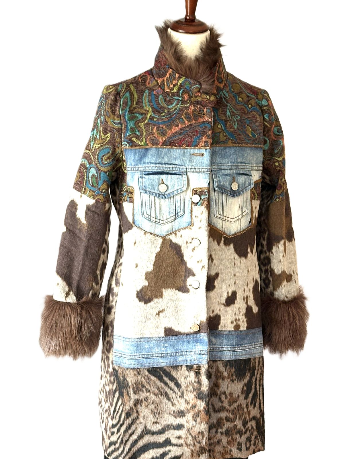 WOW Factor In This Patchwork Faux Fur Statement Coat