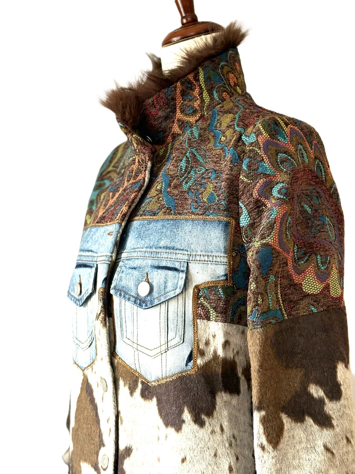 WOW Factor In This Patchwork Faux Fur Statement Coat