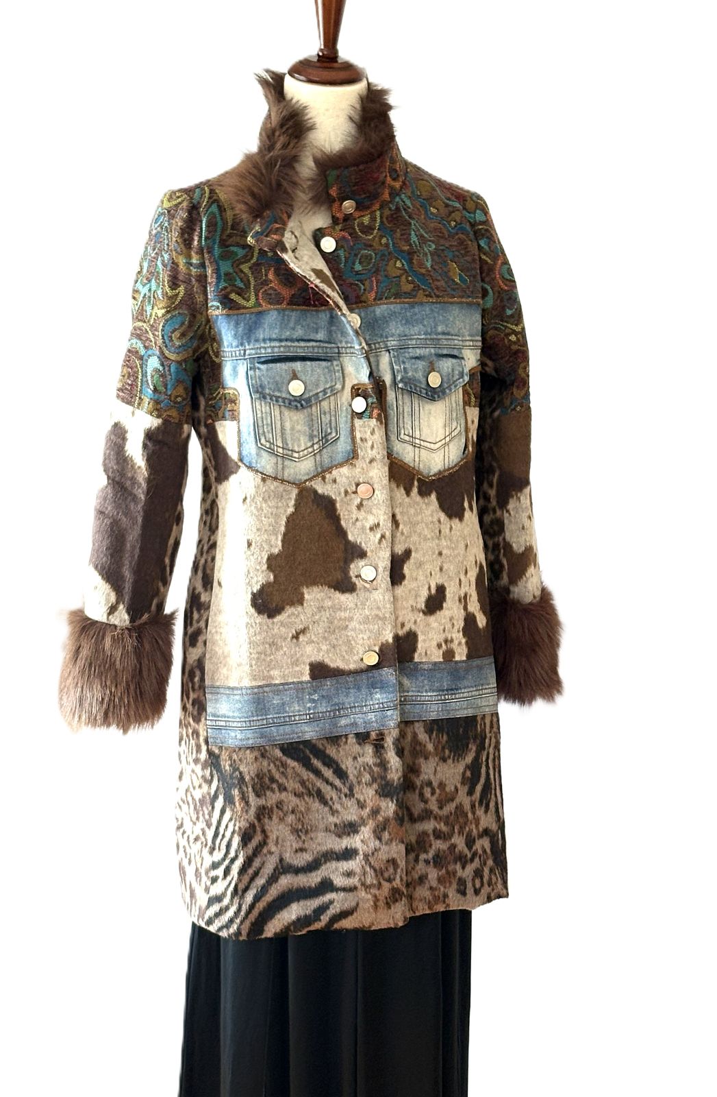 WOW Factor In This Patchwork Faux Fur Statement Coat