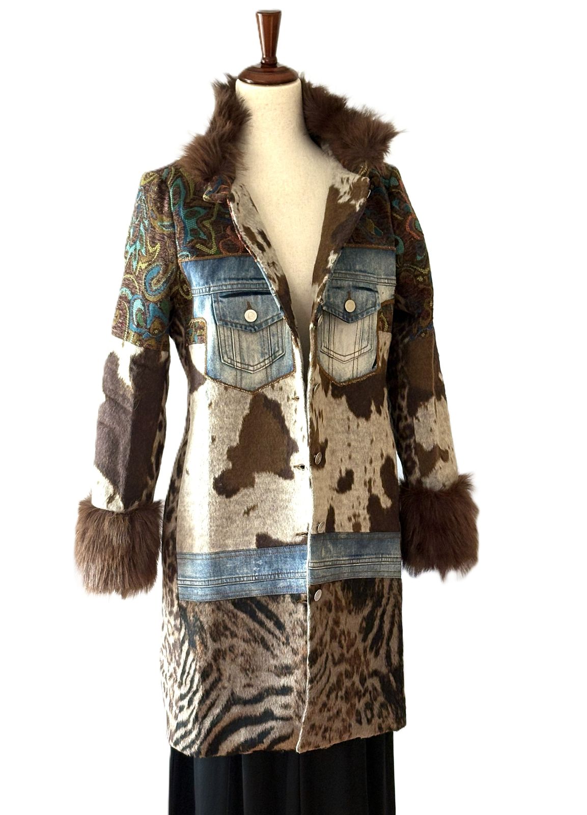WOW Factor In This Patchwork Faux Fur Statement Coat
