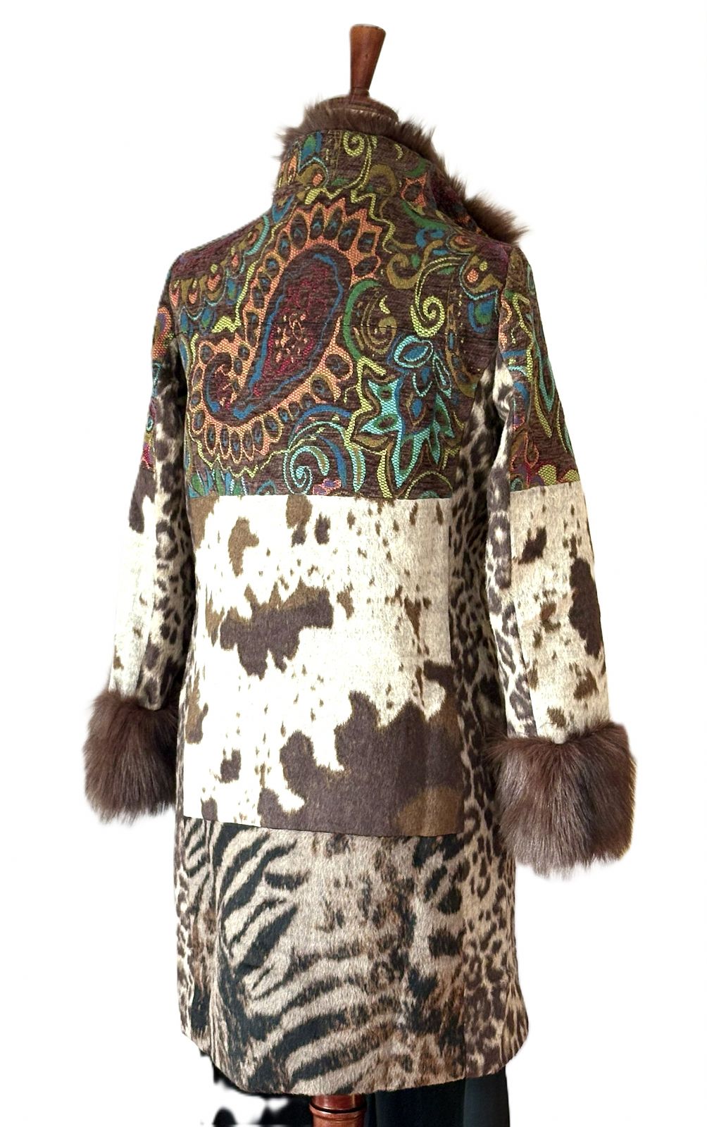 WOW Factor In This Patchwork Faux Fur Statement Coat
