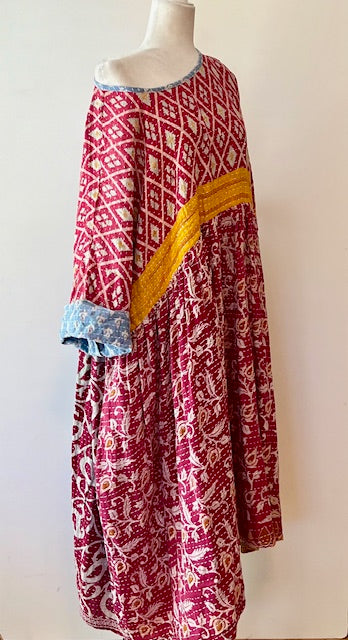 Kantha Bae Daydreamer Midi Dress, Dark Red