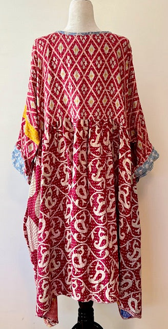 Kantha Bae Daydreamer Midi Dress, Dark Red