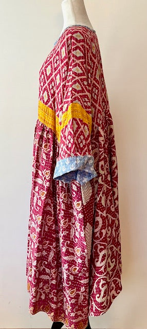 Kantha Bae Daydreamer Midi Dress, Dark Red