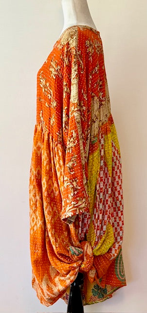 Kantha Bae Daydreamer Midi Dress, Tangerine