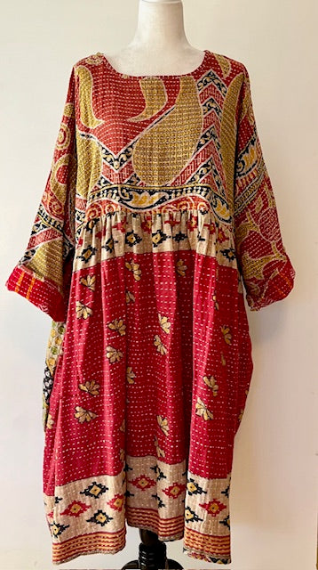 Kantha Bae Daydreamer Midi Dress, Gold Drops