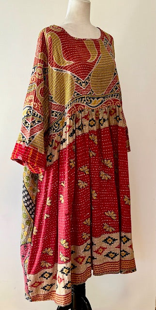 Kantha Bae Daydreamer Midi Dress, Gold Drops