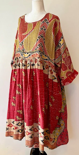 Kantha Bae Daydreamer Midi Dress, Gold Drops