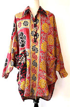 Designer Specialty Overblouse is Versatile: Coat, Coverup, or Top (Red and Black)
