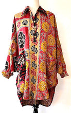 Designer Specialty Overblouse is Versatile: Coat, Coverup, or Top (Red and Black)