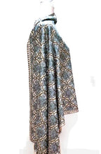 Artisan Embroidered Needlework On Silk Pashmina. Luxury Gift Item