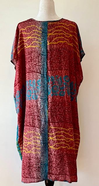 Kantha Bae Silk Butterfly Midi Muu, Lava