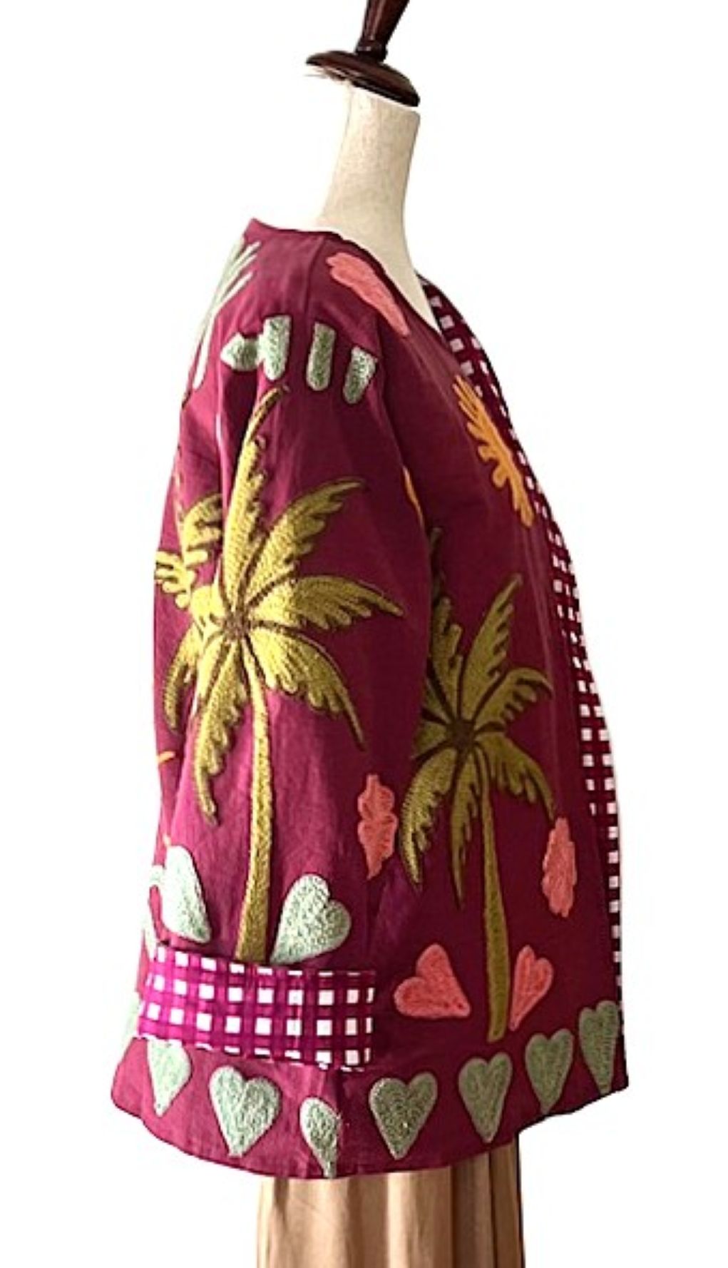 Jacket, Wearable Art In This Hand Embroidered Abstract Art Jacket. Short and Fully Reversible.(Black Silver) (Copy)