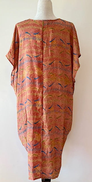 Kantha Bae Silk Butterfly Midi Muu, Coral