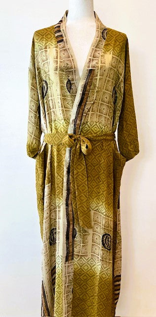 Luxury Silk Kimono Duster,  Dramatic (Bronze)