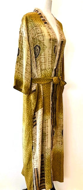 Luxury Silk Kimono Duster,  Dramatic (Bronze)