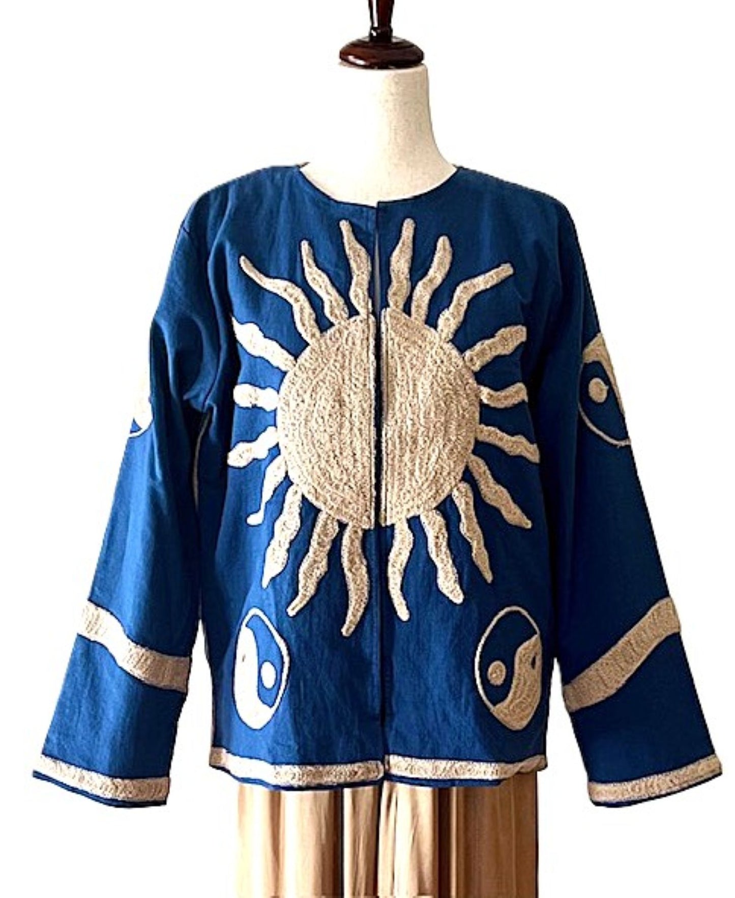 Specialty Collection: Fashion Forward Contemporary Suzani Short Jacket  (Royal Beige)