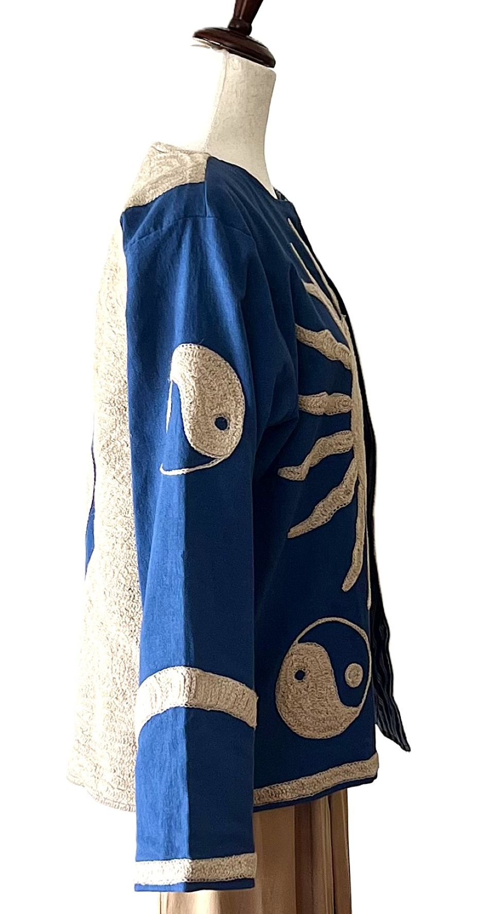 Specialty Collection: Fashion Forward Contemporary Suzani Short Jacket  (Royal Beige)