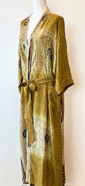 Luxury Silk Kimono Duster,  Dramatic (Bronze)