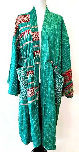 Kantha Bae Dreamweaver Kimono (Green) Is A Statement Piece.